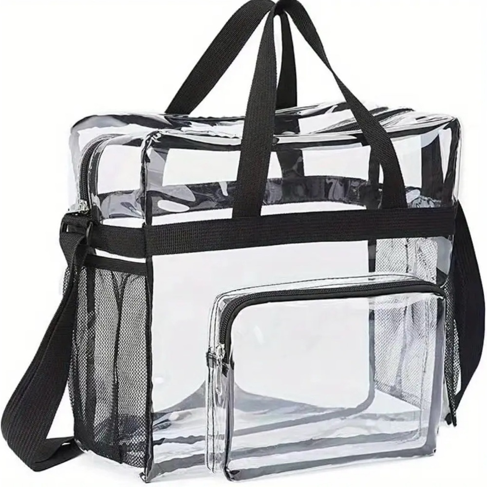 Clear Tote Bag with Black Straps